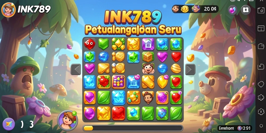 Tampilkan gameplay seru dari INK789 dalam tantangan Match-3.