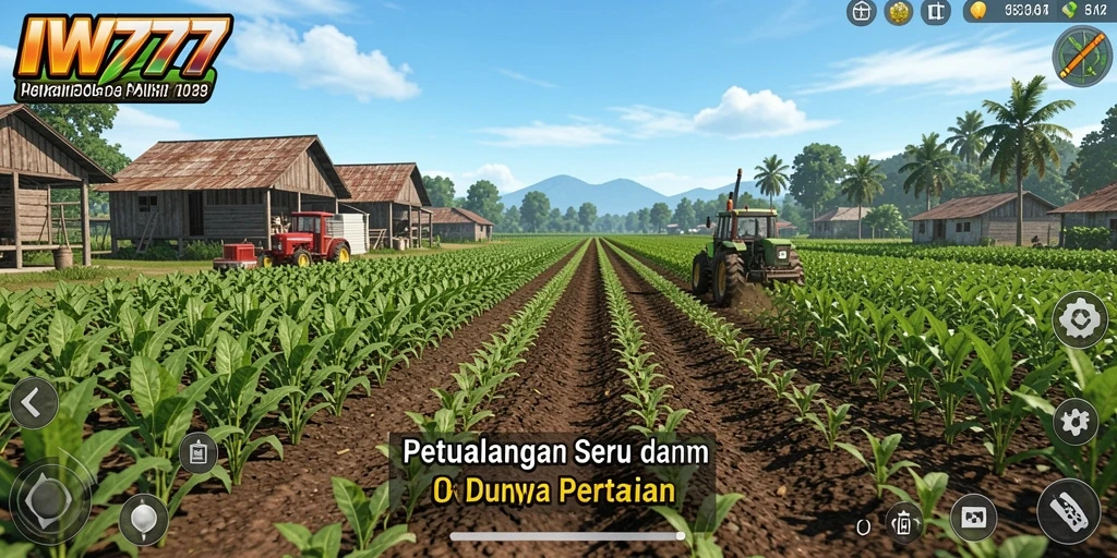Tampilan gameplay IW777 yang memukau dengan aktivitas pertanian.
