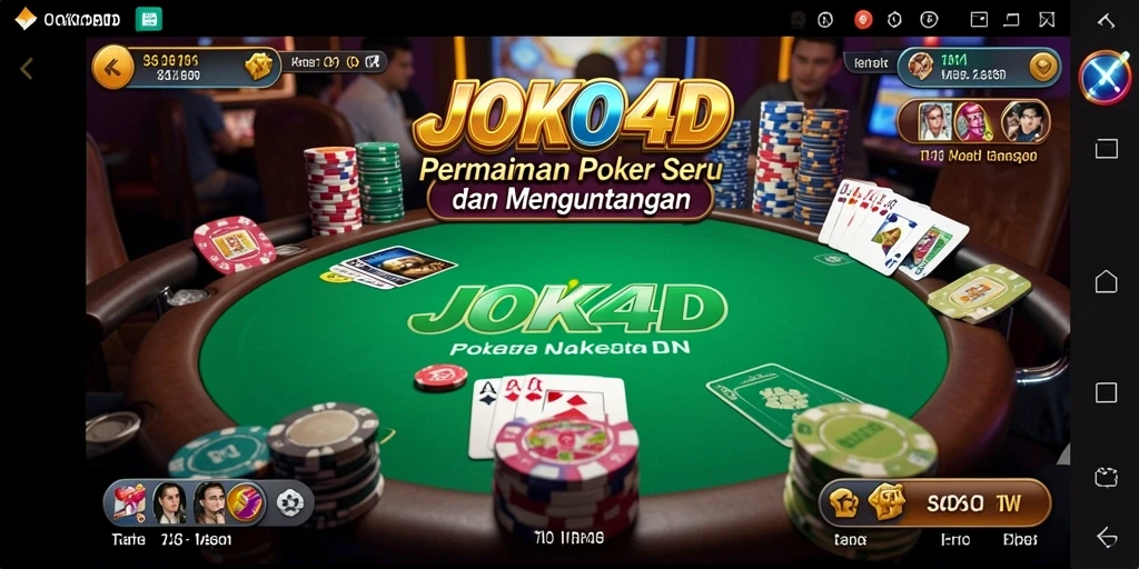Screenshot game JOKO4D menampilkan aksi intens permainan poker.