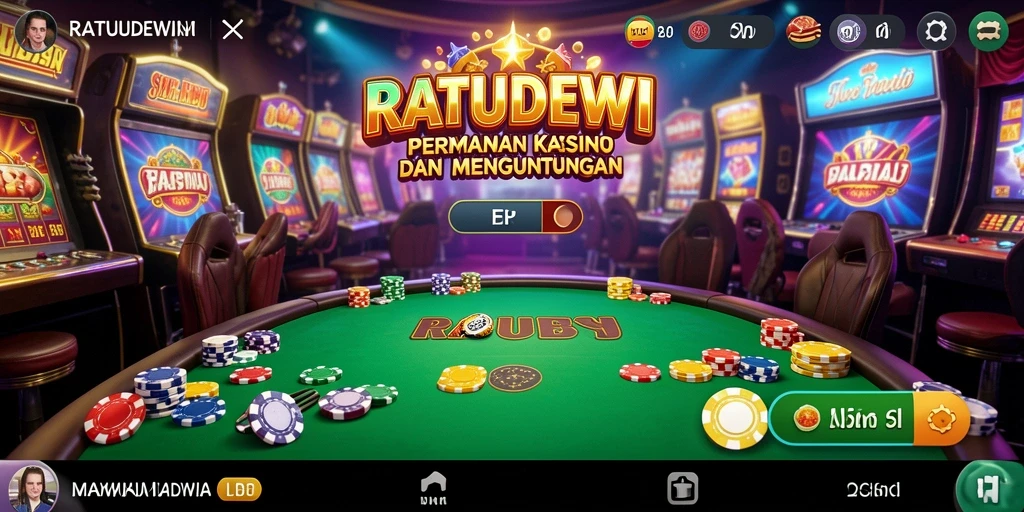 Tampilan menarik dari permainan kasino di RATUDEWI.