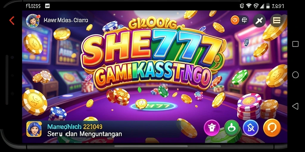 Tampilan gameplay menarik dari SHE777 yang menampilkan suasana kasino.